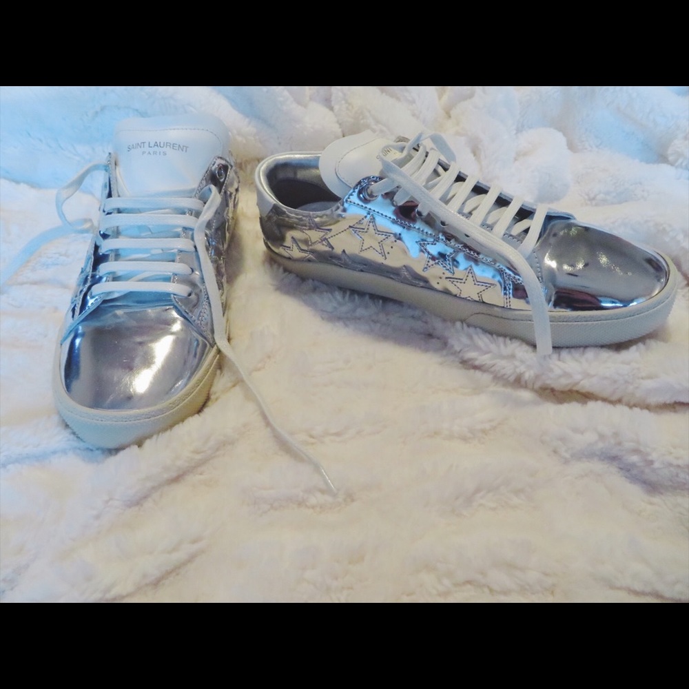 Signature Court Classic Metallic Star Sneakers,